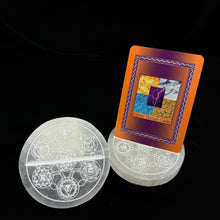 Load image into Gallery viewer, *Chakra Selenite Round Crystal Charging Plate | 10cm | Morocco