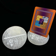 Load image into Gallery viewer, Crystal Moon Selenite Round Charging Plate | 10 cm | Morocco