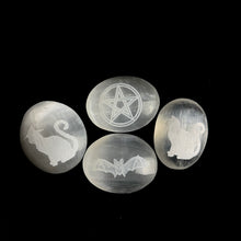 Load image into Gallery viewer, Halloween Selenite Palm Stones | Singles | (6-7cm)