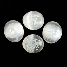 Load image into Gallery viewer, Valentine's Selenite Palm Stones | Singles | (6-7cm)