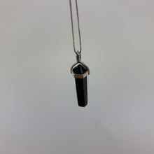 Load image into Gallery viewer, Shungite Doubleterm Hexagon Faceted Pendant silver bail 40-45 mm