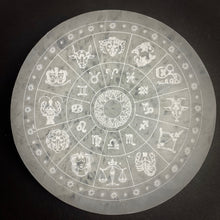 Load image into Gallery viewer, Selenite | Zodiac Wheel Crystal Charging Plate | Morocco