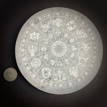 Load image into Gallery viewer, Selenite | Zodiac Wheel Crystal Charging Plate | Morocco
