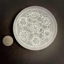 Load image into Gallery viewer, *Chakra Selenite Round Crystal Charging Plate | 10cm | Morocco