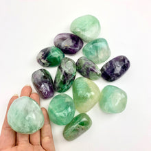 Load image into Gallery viewer, Fluorite | "A" Grade | Tumbled | Natural Palmstone | 40-60mm