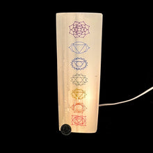 Load image into Gallery viewer, *Selenite Lamp | Chakra Colored | Morocco | Choose a Size!