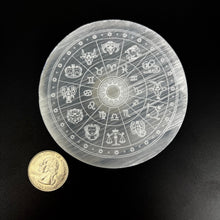 Load image into Gallery viewer, Selenite | Zodiac Wheel Crystal Charging Plate | Morocco