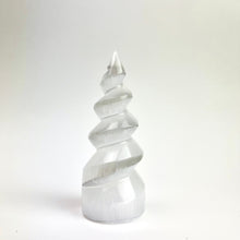 Load image into Gallery viewer, Selenite "Unicorn Horn" Standing Spiral Twist | Morocco