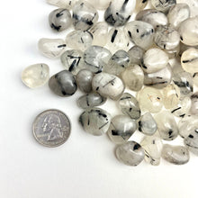 Load image into Gallery viewer, *Black Tourmaline in Quartz | Tumbled | 15-20mm | 1 lb | India