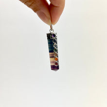 Load image into Gallery viewer, Chakra Pendant | Single Terminated Pencil Point | Silver Alloy | 40mm