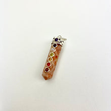 Load image into Gallery viewer, Chakra Pendant | Single Terminated Pencil Point | Silver Alloy | 40mm