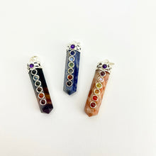 Load image into Gallery viewer, Chakra Pendant | Single Terminated Pencil Point | Silver Alloy | 40mm
