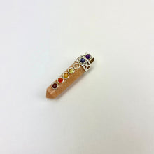 Load image into Gallery viewer, Chakra Pendant | Single Terminated Pencil Point | Silver Alloy | 40mm