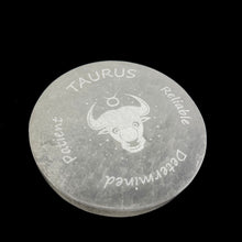 Load image into Gallery viewer, Zodiac Signs | Selenite Disc | Choose Size | Morocco