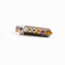 Load image into Gallery viewer, Chakra Pendant | Single Terminated Pencil Point | Silver Alloy | 40mm