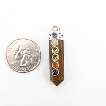 Load image into Gallery viewer, Chakra Pendant | Single Terminated Pencil Point | Silver Alloy | 40mm