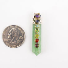 Load image into Gallery viewer, Chakra Pendant | Single Terminated Pencil Point | Silver Alloy | 40mm