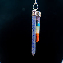 Load image into Gallery viewer, Chakra Bonded Point Pendant w/ Flat Gemstone | 5pk