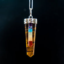 Load image into Gallery viewer, Chakra Bonded Point Pendant w/ Flat Gemstone | 5pk
