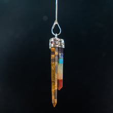 Load image into Gallery viewer, Chakra Bonded Point Pendant w/ Flat Gemstone | 5pk