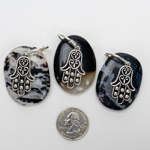 Load image into Gallery viewer, Black Sardonyx | Silver Alloy Pendants