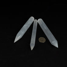 Load image into Gallery viewer, *Selenite Pencil Point Wand | 6" Long | Morocco