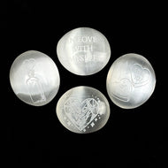 Valentine's Selenite Palm Stones  |  Singles  |  (6-7cm)
