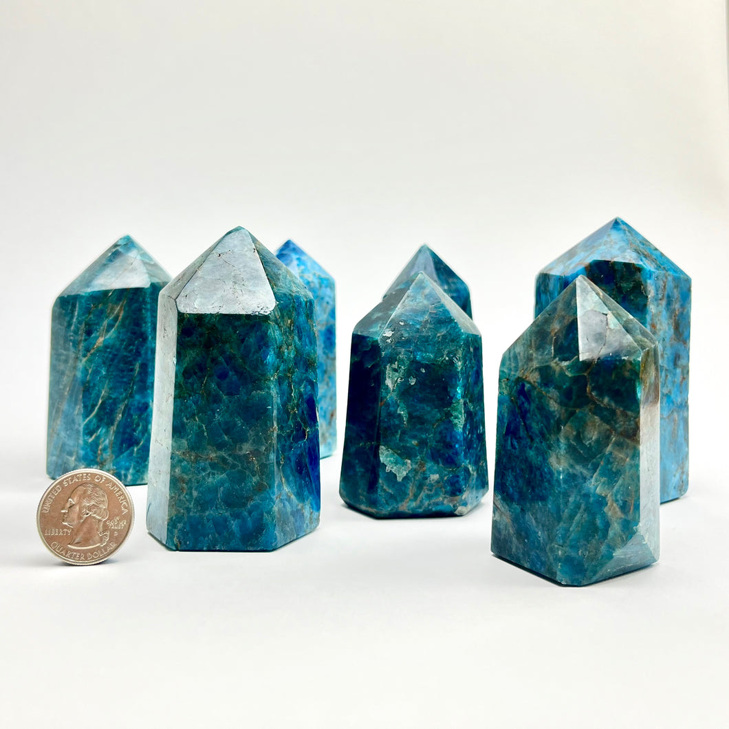 Blue Apatite | Polished Points | 70-100mm