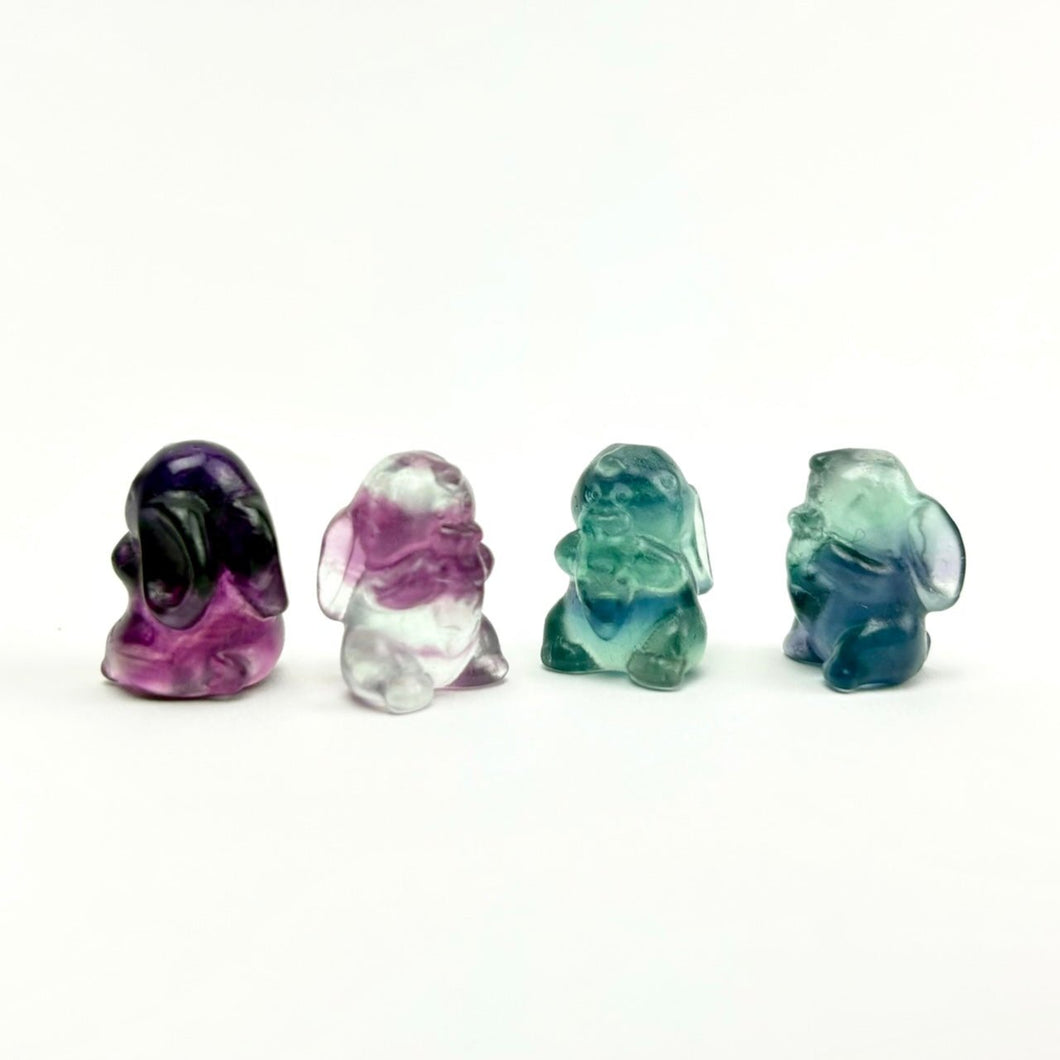 Fluorite | Mini Bunny Rabbit Carving | 15-20mm