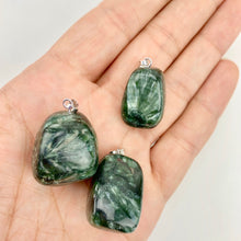 Load image into Gallery viewer, Seraphinite Freeform Tumbled Pendants w/ Silver Bail
