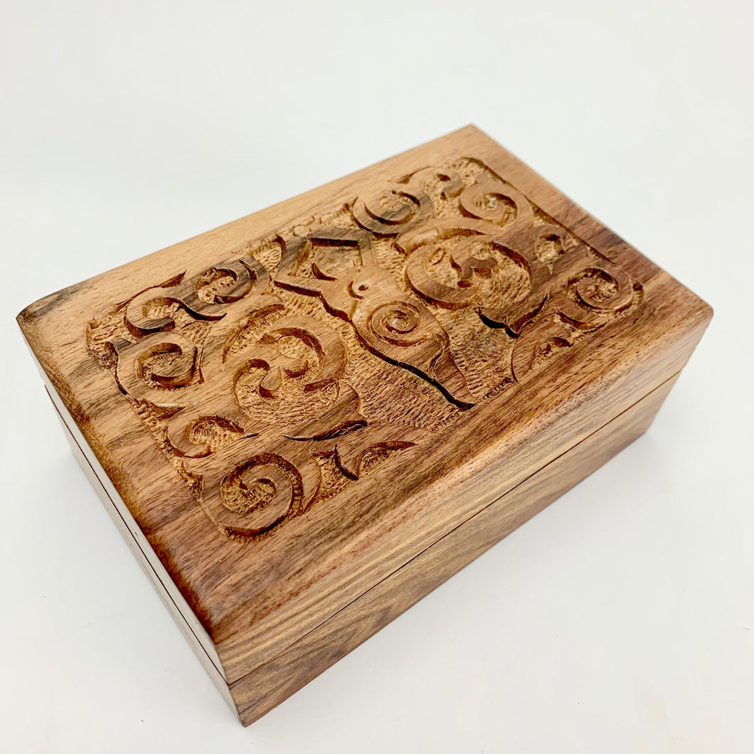 Goddess of Earth Wooden Carved Crystal Box