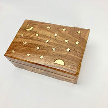 Load image into Gallery viewer, Celestial Rising Sun Inlay Wooden Crystal Box
