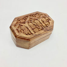 Load image into Gallery viewer, Floral Carved Wooden Faceted Crystal Box
