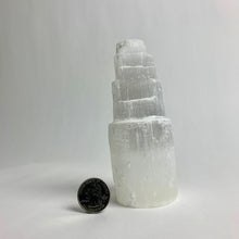 Load image into Gallery viewer, Mini Selenite Tower (Space for light) | 5&quot;
