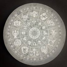 Load image into Gallery viewer, Selenite | Zodiac Wheel Crystal Charging Plate | Morocco
