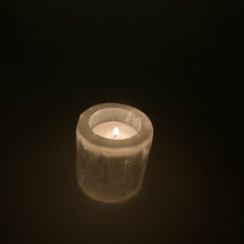 Load image into Gallery viewer, *Selenite Candle Holder | Natural w/ Polished Top | Choose Size
