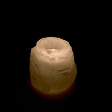 Load image into Gallery viewer, *Selenite Candleholder | Skyscraper Style | 4&quot; dia. | Morocco

