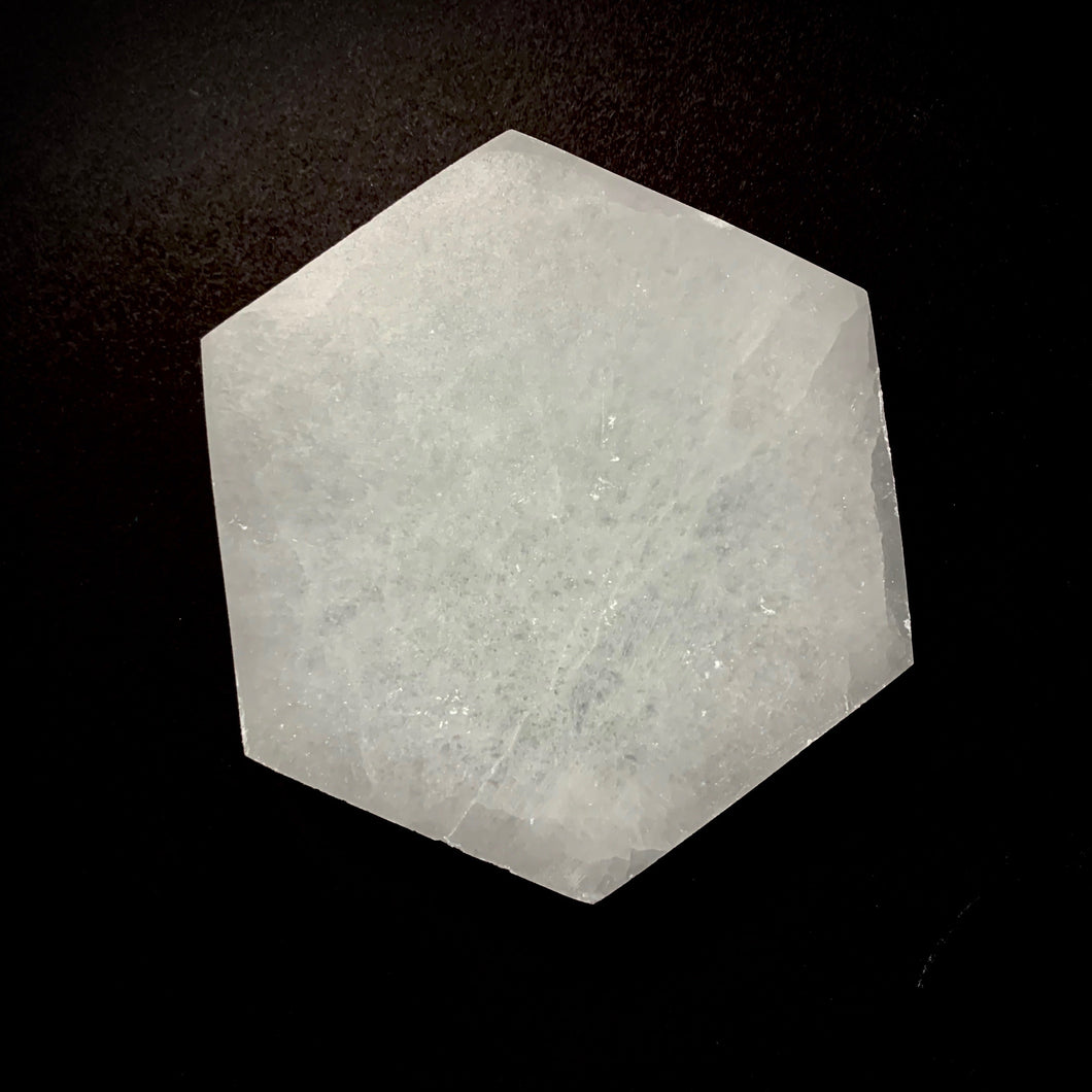 *Selenite | Hexagon Crystal Charging Plate | 10 cm | Morocco