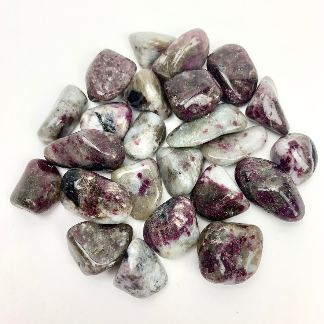 Red Tourmaline in Quartz | Tumbled | 20-30mm | 1/2 lb