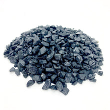 Load image into Gallery viewer, Black Tourmaline | Tumbled Chips | 1lb bag | 5-7mm pieces
