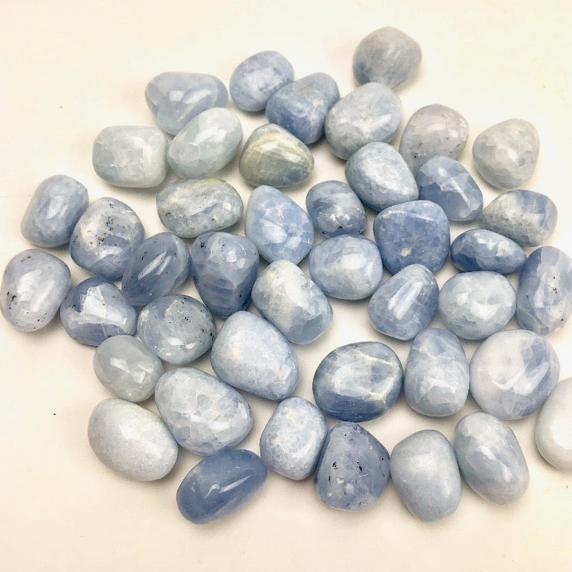 Blue Calcite | Tumbled | 1 Kilo Bag | 20-30mm | Mexico