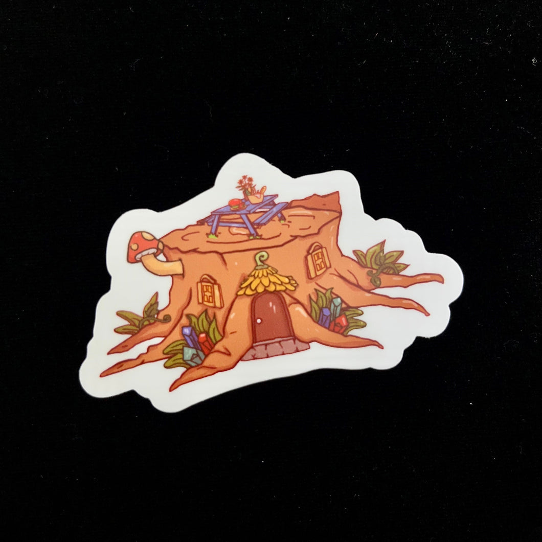 Tree Stump Picnic Fairy House | Vinyl Stickers