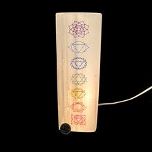 Load image into Gallery viewer, *Selenite Lamp | Chakra Colored | Morocco | Choose a Size!
