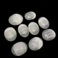 Humorous Selenite Palm Stones | Singles | (6-7cm)
