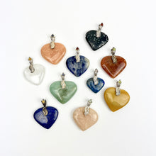 Load image into Gallery viewer, Heart Pendant | Assorted Stones | 25-35mm | 10 Pack
