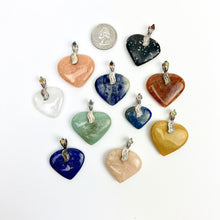 Load image into Gallery viewer, Heart Pendant | Assorted Stones | 25-35mm | 10 Pack
