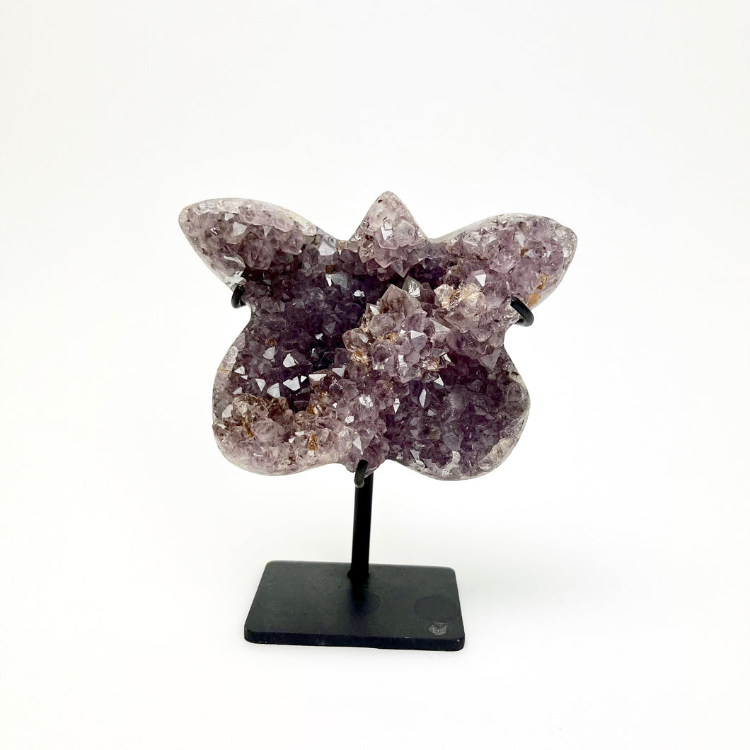Amethyst Cluster | Butterfly | Iron Stand