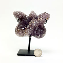 Load image into Gallery viewer, Amethyst Cluster | Butterfly | Iron Stand
