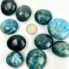 Load image into Gallery viewer, Blue Apatite | Palmstone | 30-40mm
