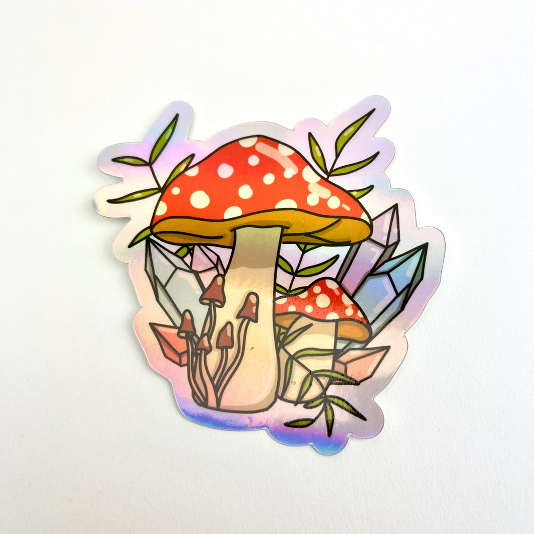 Magic Crystal Mushroom - Hologrpahic | Vinyl Stickers